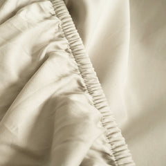 SATIN FITTED SHEET BEIGE