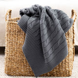  BLANKET WITH CLASSIC BRAID GRAPHITE