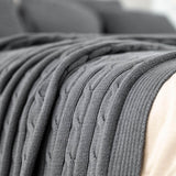  BLANKET WITH CLASSIC BRAID GRAPHITE