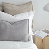 GRAY PILLOWCASE 60X40 CM WITH WOOLEN WEAVE