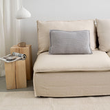 GRAY PILLOWCASE 60X40 CM WITH WOOLEN WEAVE