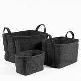 LARGE JUTE BASKET BLACK