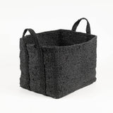 LARGE JUTE BASKET BLACK