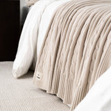  BLANKET WITH CLASSIC BRAID BEIGE