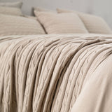  BLANKET WITH CLASSIC BRAID GREY-BEIGE