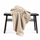  BLANKET WITH CLASSIC BRAID GREY-BEIGE