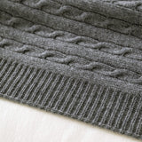 WOOL BRAID GRAPHITE BLANKET