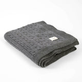 WOOL BRAID GRAPHITE BLANKET