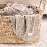 WOOL BRAID BEIGE BLANKET