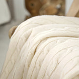 WOOL BRAID CREAM BLANKET
