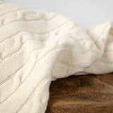 WOOL BRAID CREAM BLANKET