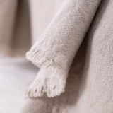 PLED Z WEŁNY Z OZDOBNYM BRZEGIEM BEŻOWY