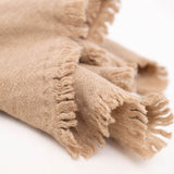 PLED Z WEŁNY Z OZDOBNYM BRZEGIEM JASNOBRĄZOWY