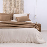 POSZEWKA 60X40 Z WEŁNY Z OZDOBNYM BRZEGIEM JASNOBRĄZOWA