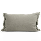 POSZEWKA 60X40 Z WEŁNY Z OZDOBNYM BRZEGIEM OLIWKOWA