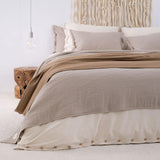 BEIGE WOOL PILLOWCASE 60X40 WITH DECORATIVE EDGE