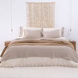 BEIGE WOOL PILLOWCASE 60X40 WITH DECORATIVE EDGE