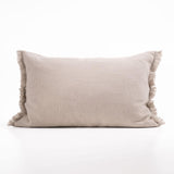 BEIGE WOOL PILLOWCASE 60X40 WITH DECORATIVE EDGE