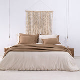 LIGHT BROWN WOOL PILLOWCASE 70X50 WITH DECORATIVE EDGE