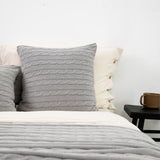 PILLOWCASE WITH BRAID 50X50 GREY