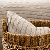 PILLOWCASE WITH BRAID 50X50 GREY-BEIGE