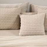 PILLOWCASE WITH BRAID 50X50 GREY-BEIGE
