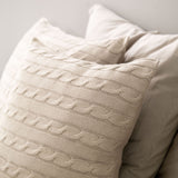 PILLOWCASE WITH BRAID 50X50 GREY-BEIGE