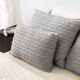 PILLOWCASE WITH BRAID 60X40 GREY