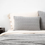 PILLOWCASE WITH BRAID 60X40 GREY