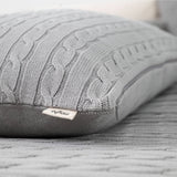 PILLOWCASE WITH BRAID 60X40 GREY