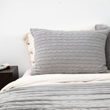 PILLOWCASE WITH BRAID 70X50 GREY