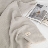 HERRINGBONE BLANKET LIGHT GRAY