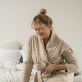 COZY BATHROBE WITH SCARF BEIGE