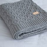 LUXURY BLANKET WITH PATTERN GRAY 